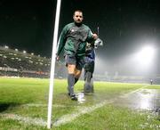 17 November 2007; Referee Pieter Vink returns to the dressing rooms after passing the pitch playable. 2008 European Championship Qualifier, Northern Ireland v Denmark, Windsor Park, Belfast, Co. Antrim. Picture credit; Oliver McVeigh / SPORTSFILE