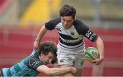 11 February 2015; Conor Duggan, PBC, is tackled by Niall O'Shea, Castletroy College. SEAT Munster Schools Senior Cup Quarter-Final, Castletroy College v Presentation Brothers College. Thomond Park, Limerick. Picture credit: Diarmuid Greene / SPORTSFILE