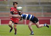 11 February 2015; Gordon Daly, Glenstal Abbey, is tackled by Jack Harrington, Crescent College. SEAT Munster Schools Senior Cup Quarter-Final, Crescent College Comprehensive v Glenstal Abbey. Thomond Park, Limerick. Picture credit: Diarmuid Greene / SPORTSFILE