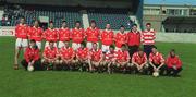 9 April 2000; The Cork football team prior to the Church & General National Football League Division 1A match between Dublin and Cork at Parnell Park in Dublin. Photo by Aoife Rice/Sportsfile