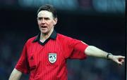 26 April 2000; Referee Hugh Dallas during the International Friendly match between Republic of Ireland and Greece at Lansdowne Road in Dublin. Photo by David Maher/Sportsfile