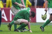 1 April 2000; Anthony Foley of Ireland looks dejected following the Lloyds TSB 6 Nations match between Ireland and Wales at Lansdowne Road in Dublin. Photo by Brendan Moran/Sportsfile