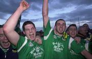 13 April 2000; Jason Stokes of Limerick, centre, celebrates with team-mates following the Munster Under-21 Football Championship Final match between Waterford and Limerick at Fraher Field in Dungarvan, Waterford. Photo by Matt Browne/Sportsfile