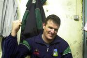 26 April 2000; Limerick manager Liam Kearns celebrates following the All-Ireland Under 21 Football Championship Semi-Final match between Limerick and Westmeath at O'Moore Park in Portlaoise, Laois. Photo by Damien Eagers/Sportsfile