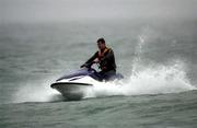 19 April 2000; Michael Rock pictured in Greystones, Wicklow, on his WaveRunner in prepration for his charity trip from Dublin to Holyhead. Photo by Matt Browne/Sportsfile