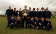 19 April 2000; Offaly football manager and Vice Principal of St Patrick's Community College Padraig Nolan pictured with pupils at the college in Naas, Kildare. Photo by Damien Eagers/Sportsfile