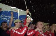 7 April 2000;  Shelbourne players celebrate following the Eircom League Premier Division match between Waterford United and Shelbourne at Regional Sports Centre in Waterford. Photo by David Maher/Sportsfile