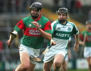 18 November 2007; Gary Hanniffy, Birr, in action against Padraig Holden, Ballyhale Shamrocks. AIB Leinster Senior Hurling Championship Semi-Final, Ballyhale Shamrocks, Kilkenny, v Birr, Offaly, Nowlan Park, Kilkenny. Picture credit; Ray McManus / SPORTSFILE