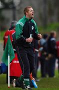 18 November 2007; Injured Ballyhale Shamrocks' star forward Henry Shefflin urges on his team-mates from the sideline. AIB Leinster Senior Hurling Championship Semi-Final, Ballyhale Shamrocks, Kilkenny, v Birr, Offaly, Nowlan Park, Kilkenny. Picture credit; Ray McManus / SPORTSFILE