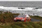 18 November 2007; Eventual second place Dani Sordo, Spain, driving a Citroen C4, during Stage 20 of Round 15 of the FIA World Rally Championship. Rally Ireland / 2007 FIA World Rally Championship, Day 4, Co. Sligo. Picture credit; Ralph Hardwick / SPORTSFILE *** Local Caption ***