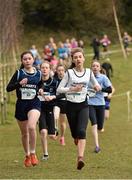 12 February 2015; Rhona Randles, right, from Pobalscoil Inbhear Sceine Kenmare, Co. Kerry, on her way to winning the Minor Girl's 2000m race ahead of Ursula Bluett, left, from St. Mary's Charleville, Co. Cork, who finished second, at the GloHealth Munster Schools’ Cross Country Championships. CIT, Bishopstown, Cork. Picture credit: Matt Browne / SPORTSFILE