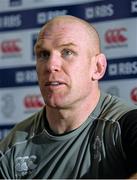 13 February 2015; Ireland captain Paul O'Connell during a press conference. Aviva Stadium, Lansdowne Road, Dublin. Picture credit: Matt Browne / SPORTSFILE
