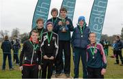 11 February 2015; The St. Kieran's College Kilkenny Junior Boys team who won the team prize at the GloHealth Leinster Schools’ Cross Country Championships. Santry Demesne, Santry, Co. Dublin. Picture credit: Barry Cregg / SPORTSFILE