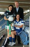 19 November 2007; Foxrock Cabinteely captain Sinead Goldrick, left, with West Clare Gaels captain Maria Kelly, and Declan Moran, Director of Marketing & Business Development, Vhi Healthcare, at a photocall ahead of the VHI Healthcare All-Ireland Ladies Football Club Championship Finals. The Senior Final between Carnacon of Mayo and Inch Rovers, from Cork, and the Intermediate Final between Mourneabbey, from Cork, and Glen, from Derry, take place this weekend, 25th November, as a double header in St Rynagh's GAA Club, Banagher, Co. Offaly with the Junior Final between West Clare Gaels and Foxrock Cabinteely taking place on Sunday 2nd December. Croke Park, Dublin. Picture credit: Brendan Moran / SPORTSFILE