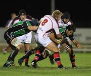23 November 2007; Michael McCarthy, Connacht, is tackled by Roger Wilson and Carlo Del Favo, Ulster. Magners League, Connacht v Ulster, Galway Sportsground, College Road, Galway. Picture credit; Oliver McVeigh / SPORTSFILE