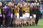 25 November 2007; The Crossmaglen Rangers squad stand for the National Anthem. AIB Ulster Senior Club Football Championship Final, Crossmaglen Rangers, Armagh, v St. Gall's, Antrim. Pairc Esler, Newry, Co. Down. Picture credit; Oliver McVeigh / SPORTSFILE