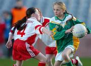 29 November 2007; Niamh Flood, St. Patrick’s, in action against Chloe Mansfield, St. Dominic’s. Allianz Cumann na mBunscol Corn Uí Shíocháin Final, St. Patrick’s, Ringsend v St. Dominic’s, Tallaght. Croke Park, Dublin. Picture credit; Pat Murphy / SPORTSFILE *** Local Caption ***