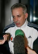 30 November 2007; Alberto Gonzalez, manager of Kiko Martinez, speaking to journalists at the Weigh-in for this Saturday's WBC Superbantamweight bout. Wayne McCullough v Kiko Martinez Weigh-in, Conference centre, Kings Hall, Belfast, Co. Antrim. Picture credit: Oliver McVeigh / SPORTSFILE