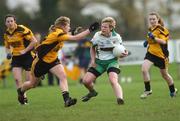 25 November 2007; Mary Jo Walls, Glen, Derry, in action against Kathy-Ann Stack, Mourneabbey, Cork. VHI Healthcare All-Ireland Ladies Intermediate Club Football Championship Final, Mourneabbey, Cork v Glen, Derry, St Rynaghs GAA, Club, Banagher, Co. Offaly. Picture credit: Brian Lawless / SPORTSFILE