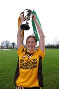 25 November 2007; Mourneabbey, Cork, captain Sile O'Callaghan, lifts the cup. VHI Healthcare All-Ireland Ladies Intermediate Club Football Championship Final, Mourneabbey, Cork v Glen, Derry, St Rynaghs GAA Club, Banagher, Co. Offaly. Picture credit: Brian Lawless / SPORTSFILE