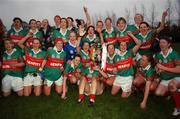 25 November 2007; The Carnacon, Mayo, players celebrate with the cup. VHI Healthcare All-Ireland Ladies Senior Club Football Championship Final, Carnacon, Mayo v Inch Rovers, Cork, St Rynaghs GAA, Club, Banagher, Co. Offaly. Picture credit: Brian Lawless / SPORTSFILE