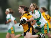 25 November 2007; Ciara O'Sullivan, Mourneabbey, Cork, in action against Ursula Mullan, Glen, Derry. VHI Healthcare All-Ireland Ladies Intermediate Club Football Championship Final, Mourneabbey, Cork v Glen, Derry, St Rynaghs GAA, Club, Banagher, Co. Offaly. Picture credit: Brian Lawless / SPORTSFILE