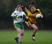 25 November 2007; Ciara O'Sullivan, Mourneabbey, Cork, in action against Michelle McAteer, Glen, Derry. VHI Healthcare All-Ireland Ladies Intermediate Club Football Championship Final, Mourneabbey, Cork v Glen, Derry, St Rynaghs GAA, Club, Banagher, Co. Offaly. Picture credit: Brian Lawless / SPORTSFILE
