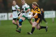 25 November 2007; Kathleen O'Brien, Mourneabbey, Cork, in action against Ursula Mullan, Glen, Derry. VHI Healthcare All-Ireland Ladies Intermediate Club Football Championship Final, Mourneabbey, Cork v Glen, Derry, St Rynaghs GAA, Club, Banagher, Co. Offaly. Picture credit: Brian Lawless / SPORTSFILE