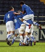 1 December 2007; Glenavon players celebrate after scoring a goal against Glentoran.. Carnegie Premier League, Glenavon v Glentoran, Mourneview Park, Lurgan, Co. Armagh. Picture credit; Peter Morrison / SPORTSFILE