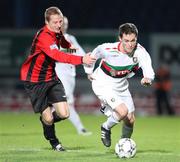 6 November 2007; David Scullion, Glentoran, in action against Stephen Coulter, Crusaders. CIS Insurance Cup semi-final, Crusaders v Glentoran, Winsor Park, Belfast, Co. Antrim. Picture credit; Oliver McVeigh / SPORTSFILE