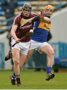 22 February 2015; Joseph Cooney, Galway, in action against Ronan Maher, Tipperary. Allianz Hurling League, Division 1A, Round 2, Tipperary v Galway, Semple Stadium, Thurles, Co. Tipperary. Picture credit: Ray Ryan / SPORTSFILE