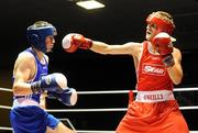 10 January 2008; Eric Donovan, St Michael's Athy Boxing Club, red, in action against Ross Hickey, Grangecon Boxing Club, blue. National Senior Boxing Championships Semi-Finals, 60Kg Lightweight Championship, Eric Donovan.v.Ross Hickey, National Boxing Stadium, South Circular Road, Dublin. Picture credit; Stephen McCarthy / SPORTSFILE