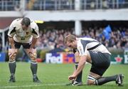 12 January 2008; Dejected Toulouse players Dan Hunan and Romain Millo Chlusky after Leinster scored their second try. Heineken Cup, Pool 6, Round 5, Leinster v Toulouse, RDS, Dublin. Picture credit; Brendan Moran / SPORTSFILE *** Local Caption ***