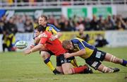 13 January 2008; Marcus Horan, Munster, in action against Marius Joubert and Thibaut Privat, Clermont Auvergne. Heineken Cup, Pool 5, Round 5, Clermont Auvergne v Munster, Stade Marcel Michelin, Clermont - Ferrand, France. Picture credit; Pat Murphy / SPORTSFILE