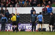 22 February 2015; Danny Sutcliffe, Dublin, receives a red card from referee Colm Lyons. Allianz Hurling League, Division 1A, Round 2, Kilkenny v Dublin. Nowlan Park, Kilkenny. Picture credit: Stephen McCarthy / SPORTSFILE