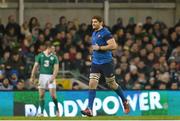 14 February 2015; Pascal Pape, France, leaves the field after being shown a yellow card. RBS Six Nations Rugby Championship, Ireland v France. Aviva Stadium, Lansdowne Road, Dublin. Picture credit: Ramsey Cardy / SPORTSFILE