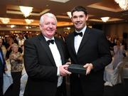 7 January 2008; Tommie Basquille, President of the GUI, presents Padraig Harrington with a token of achievement in winning the British Open at the Inaugural 'Champions' Dinner hosted by Golfing Union of Ireland. Carton House, Maynooth, Co. Kildare. Picture credit: Matt Browne / SPORTSFILE