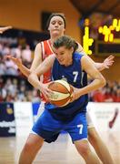 29 January 2008; Claire Rockall, Calasanctius Oranmore, in action against Lucy Brennan, Presentation Thurles. U19A Girls, All-Ireland Schools Basketball Cup Final, Presentation Thurles, Tipperary v Calasanctius Oranmore, Galway, National Basketball Arena, Tallaght, Dublin. Picture credit: Brian Lawless / SPORTSFILE