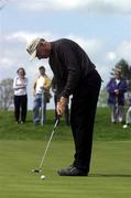 12 May 2000; Bruce Fleisher takes his birdie putt on the 2nd green during the AIB Irish Senior Open at Tulfarris Golf Club in Blessington, Wicklow. Photo by Matt Browne/Sportsfile