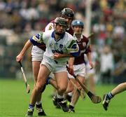 30 April 2000; James Murray of Waterford in action against Joe Rabbitte of Galway during the Church & General National Hurling League Division 1 Semi-Final match between Galway and Waterford at Semple Stadium in Thurles, Tipperary. Photo by Ray McManus/Sportsfile