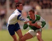 14 May 2000; Sean McDermott of Fermanagh in action against Gary McQuaid of Monaghan during the Bank of Ireland Ulster Senior Football Championship Preliminary Round match between Fermanagh and Monaghan at Brewster Park in Enniskillen, Fermanagh. Photo by Damien Eagers/Sportsfile