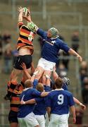 20 May 2000; Malcolm O'Kelly of St Mary's in action against Graham Quinn of Lansdowne during the AIB All-Ireland League Final match between Lansdowne and St Mary's at Lansdowne Road in Dublin. Photo by Brendan Moran/Sportsfile