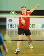 2 February 2008; David Magee in action against Jospeh O'Flaherty during Round 1 of the Mens Senior Singles. Irish Senior National Badminton Championships 2008, Badminton Centre, Baldoyle, Dublin. Photo by Sportsfile  *** Local Caption ***