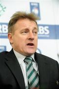 2 February 2008; Ireland head coach Eddie O'Sullivan speaking during the post match press conference. RBS Six Nations Rugby Championship, Ireland v Italy, Croke Park, Dublin. Picture credit; Stephen McCarthy / SPORTSFILE *** Local Caption ***