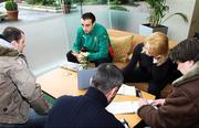 5 February 2008; Bulgaria's Dimitar Berbatov at a press conference ahead of their friendly against Northern Ireland. Stormont Hotel, Belfast, Co. Antrim. Picture credit; Oliver McVeigh / SPORTSFILE