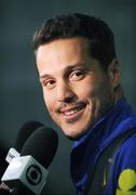 5 February 2008; Brazil's goalkeeper Julio Cesar speaking to the media before squad training. Croke Park, Dublin. Photo by Sportsfile