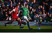 31 May 2016; James McClean of Republic of Ireland in action against Mikita Korzun of Belarus during the EURO2016 Warm-up International between Republic of Ireland and Belarus in Turners Cross, Cork. Photo by Brendan Moran/Sportsfile