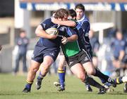 6 February 2008; Juan Francisco Gomez, Leinster 'A', is tackled by John Lyne, Connacht 'A'. Rugby Friendly, Leinster 'A' v Connacht 'A', RDS, Dublin. Picture credit; Stephen McCarthy / SPORTSFILE