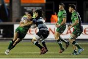 6 March 2015; Mils Muliaina, Connacht, is tackled by Josh Navidi, Cardiff Blues. Guinness PRO12, Round 17, Cardiff Blues v Connacht. BT Sport Cardiff Arms Park, Cardiff, Wales. Picture credit: Ian Cook / SPORTSFILE