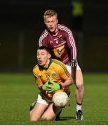 7 March 2015; Damien Carroll, Meath, in action against Killian Daly, Westmeath. Allianz Football League, Division 2, Round 4, Meath v Westmeath, Páirc Táilteann, Navan, Co. Meath. Photo by Sportsfile